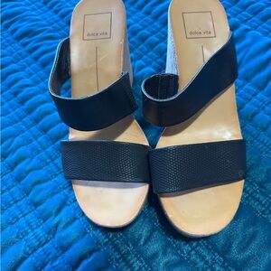 Dolce Vita Black Wedge Sandals
